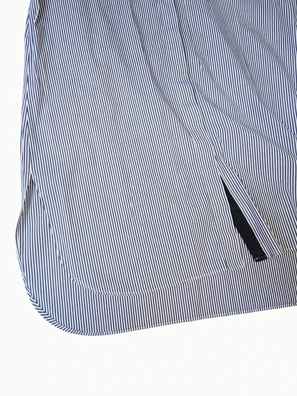 J.Crew Navy Blue Stripe Endless Shirt Size 6 Button Front Tunic Pinstripe A9873